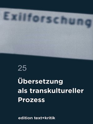 cover image of Übersetzung als transkultureller Prozess